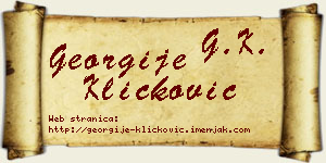 Georgije Kličković vizit kartica
